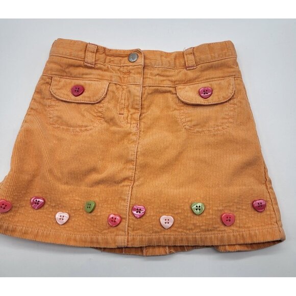Gymboree Other - GYMBOREE Girls SZ 5 Orange Corduroy Skirt Skort Heart Shaped Buttons